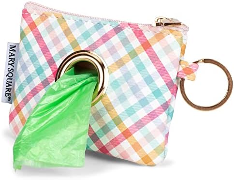 Mary Square Pink Plaid 3 x 4 Leatherette Pet Bag Solder