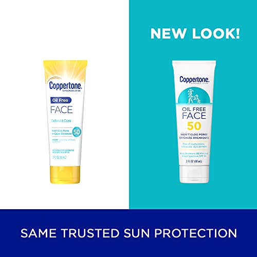Protetor solar de cobre -face spf 50, protetor solar livre de óleo para rosto, face solar resistente à água 50 protetora