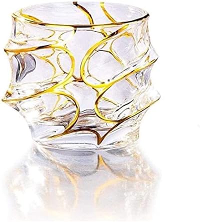 Whisky Decanter Wine Decanter Gilding Gold Crystal USQUBAUGH Vinho Copo de uísque de uísque de uísque de vidro de vidro de copos
