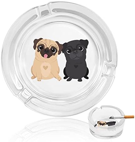 Dogs engraçados cães cinzeiros de vidro para cigarros redondo bandejas de cinzas para escritório em casa e restaurantes