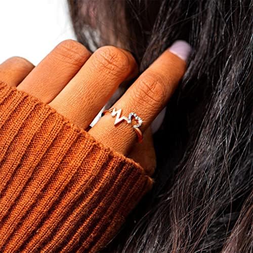 2023 New Wave Minority Love Women Moda Simples Rose Rose Gold Moda Ring Ring Moda Princesa Ring Ring moderno Party Sparkling Luxury Ring Presente