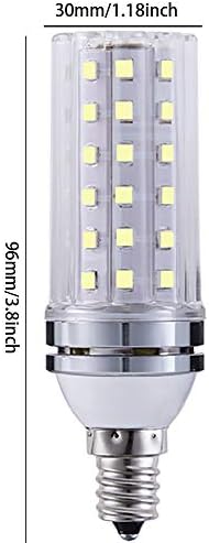 Besyousel E12 Bulbos de milho 12W Led Candelabra Bulb E12 Corn Candelabra Base, 6000k White frio, AC85-265V, lâmpadas LED não
