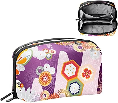 Bolsa de maquiagem de flores para bolsa de organizador de viagem portátil para bolsa para saco de beleza de produtos de higiene pessoal