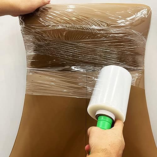 Mini Mini Clear Thrap Film de 2 pacote de pacote 80 Beda de 5,1 1000 pés para embrulho de paletes com alça de plástico, embalagem