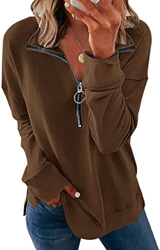 Kuaileya Pullover feminino Moda feminina Solid Solid Half zipper