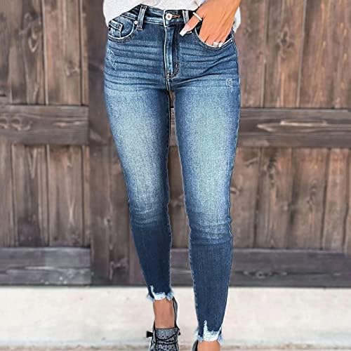 Calça de jeans da cintura alta miashui feminina desgaste as leggings jeans com bordas brancas calças de jeans mulheres plus