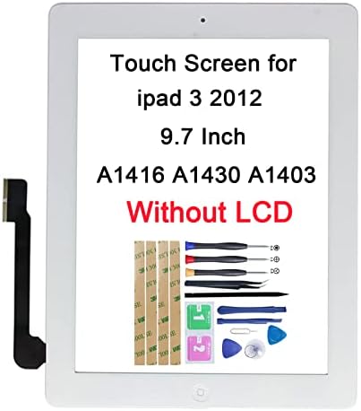 Substituição da tela de toque de Jaytong para I-Pad 3 2012 9,7 polegadas A1416 A1430 A1403 Tela de toque Digitizer [sem LCD]