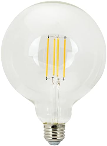 Sunlite 81139 LED G40 Edison Globe Bulbo, 8,5 watts, base E26 padrão, 800 lúmens, advertências, vidro transparente, filamento