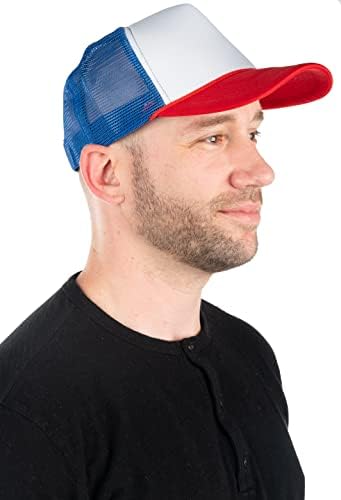 Funky Junque retro espuma caminhoneiro chapéu de malha de verão chapéu em branco sólido para homens