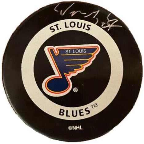 Wayne Gretzky assinou o jogo oficial do São Louis Blues Puck Uda Hologram Oilers L @@ K - Autografado NHL Pucks