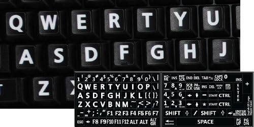 Inglesa em inglês grande letra preta backgroubd adesivos de teclado não transparentes para computadores teclados de desktop de laptops