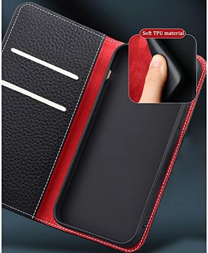 Caso da carteira de Yagelang para o OnePlus 11, capa de couro genuína de flip de luxo com titular de cartas para homens homens de fechamento magnético Folio Stand Telefone para OnePlus 11, Orange