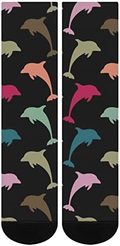 WeedKeycatcat colorido golfinho Pattern Crew Socks ROVA NOVA FUNCIONAÇÃO PRAPILHA GRAPHIC CASUAL MODERAÇÃO COMPREGA PARA A