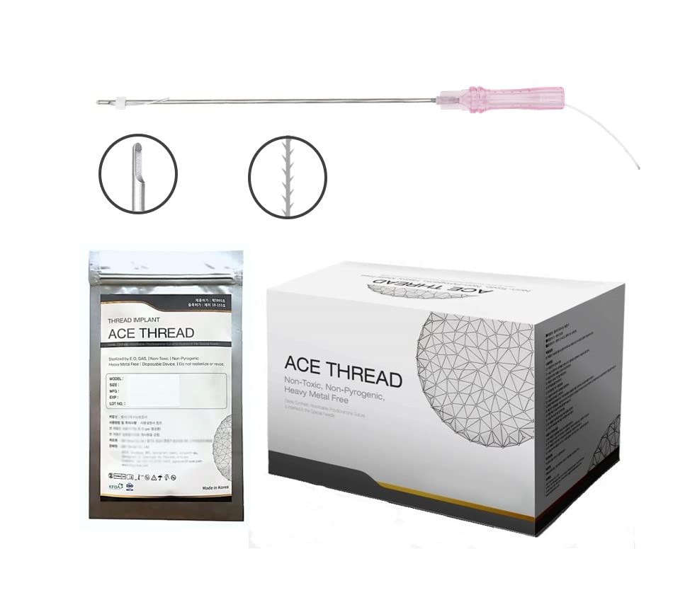Ace PCL Threads Lift, fabricado na Coréia/face e corpo inteiro - 360r Bidirection Cog/L -Type Blunt