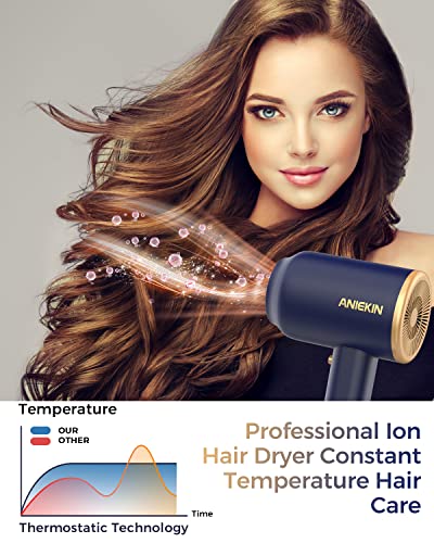 Secador de sopro, secador de cabelo iônico com difusor, temperatura constante Cuidados com cabelo
