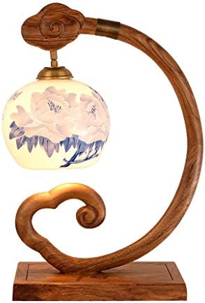 Llly mogno nova lâmpada de mesa chinesa lâmpada de estar Estudo de quarto de cabeceira de cabeceira imitação de madeira sólida imitação