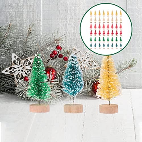 Decorações de Natal de Toyvian 2pcs miniaturas de Natal Mini pinheiros miniature mini -fosal mini neve árvores de neve mini decoração de casa de natal