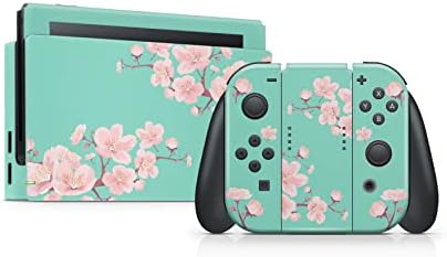 Design pegajoso Sakura Flowers Skin Compatível com Nintendo Switch Skin - Cerejas premium Vinil 3M Nintendo Switch Setes Set - Switch Skin for Console, Dock, Joy Con - Decal