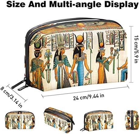 Organizador eletrônico, bolsa de cosméticos, organizador de viagens eletrônicas, bolsa de tecnologia, padrão de arte abstrato tribal egípcio vintage