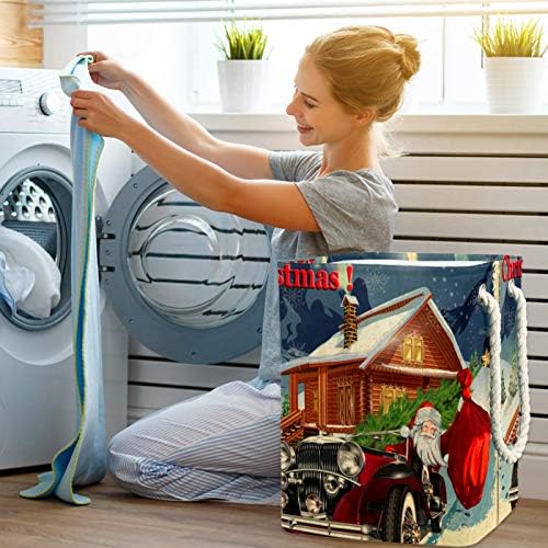 Homomer Laundry dificultou o Papai Noel Vintage Caskets de lavanderia dobráveis ​​de lavanderia