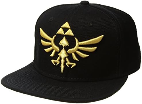 Nintendo Legend of Zelda Triforce Snapback Flatbill Hat Black