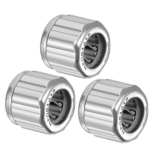 Linckoo 3pcs prata octogonal rolamentos de embreagem de ida, rolamentos de rolos de agulha, poço de 8 mm 14mm od 12mm largura
