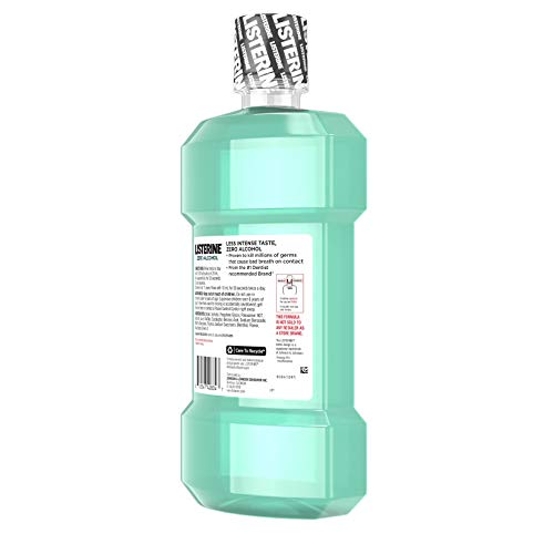 Listerine Zero Clean Mint Wite Wash para obter respiração mais fresca e boa higiene bucal, 1,5L