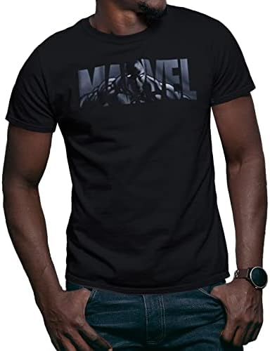 T-shirt da pantera preta do logotipo da Marvel para adultos