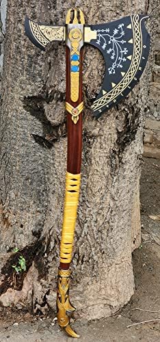 Mão forjado aço inoxidável Leviathan Ax, machado de Kratos com bainha de couro genuíno Viking machado machado e