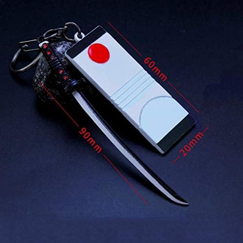 Slayer demoníaco: 1/5 escala Kamado Tanjirou Metal Sword Keychain Mini Toys Model for Collection Arts Presente