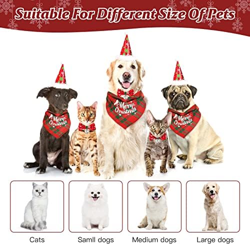 Roupa de Natal de 3 pacote de cachorro, cachorro de natal bandana gato triangle lenço de estimação gravata borbole