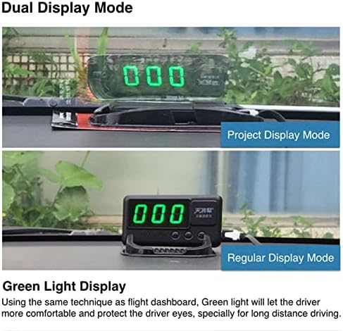 Xunion Digital Universal Car HUD GPS Speedômetro com condução de fadiga e alarme de velocidade, plug and play, cobrança USB,