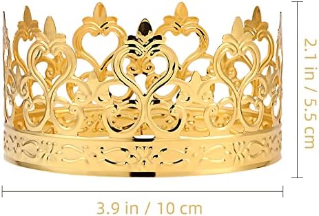 Topper de bolo de coroa ： Cabilock 1pc Bolo de coroa de coroa de coroa de ouro decorações de bolo de coroa de coroa ocas