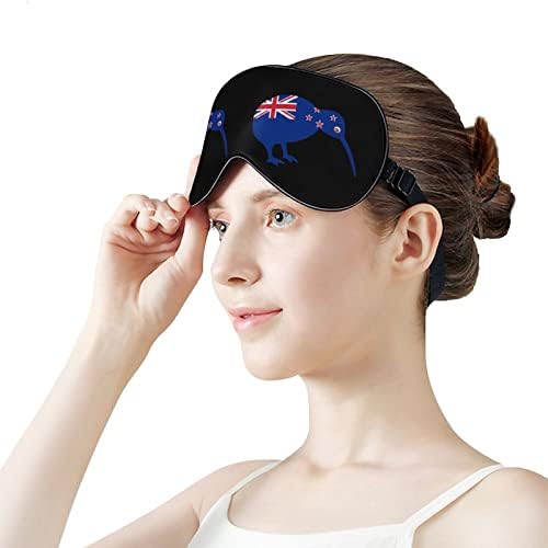 Bandeira da Nova Zelândia Kiwi Eye Mask Sleep Beldfold com Blocos de cinta ajustável Blinder leve para viajar Sleeping Yoga Nap