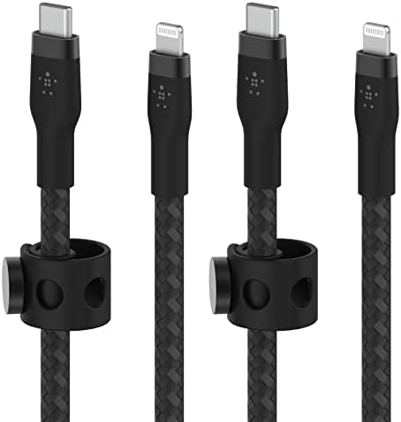 Belkin BoostCharge Pro Flex trançado USB Tipo C para Lightning Cable 2pack e 40W Porta dupla USB C Carregador de parede - carregamento USB Tipo C Charging rápido para iPhone 14, 14 Pro, 14 Pro Max, 13, 13 Pro, 13 Pro Max