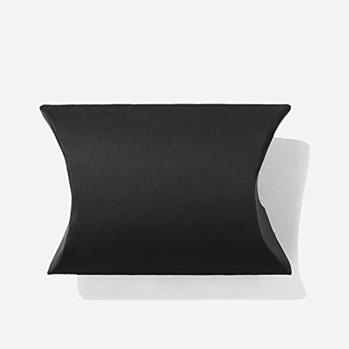 50pcs Mini Black Kraft Paper Pillow Candy Boxes 3,5x2,6 polegadas, Caixa de presente de favor do casamento, caixa de