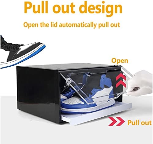 Caixa de armazenamento de sapatos Brewix com luzes, 4 Pack Packable Shoe Box Storage recipientes, armazenamento de organizadores,