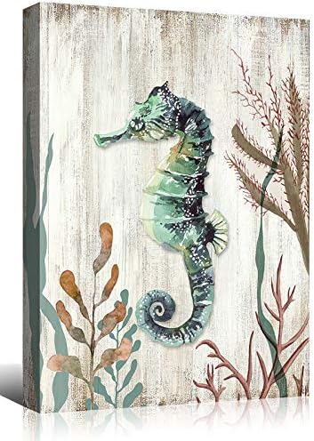 Mooflapha Seahorse Hippocampus Decoração de parede Arte Pintura impressa na tela 12 '' x 16 '