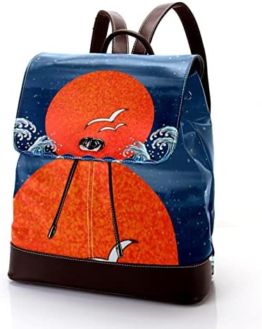 Mochila VBFOFBV para mulheres Laptop Daypack Backpack Bolsa casual de viagem, Crane de pinheiro japonês Crane Sun