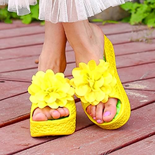 Lâminas de solas grossas para mulheres sandálias ao ar livre de praia de verão sapatos de plataforma floral Sapatos super macios confortáveis
