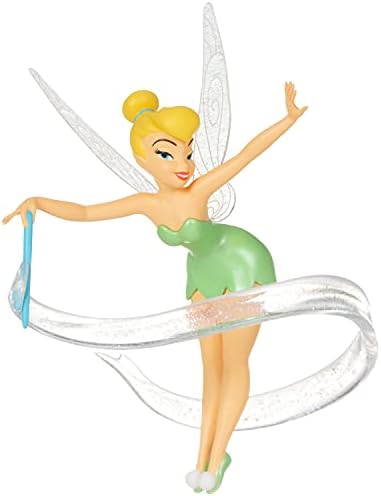 Hallmark Keetake Ornamento de Natal 2021, Disney Peter Pan Tinker Bell toma vôo
