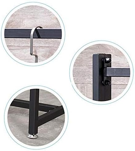 Rail de vestuário para piso de ferro, a haste suspensa robusta, simples, moda / preta / 100cm