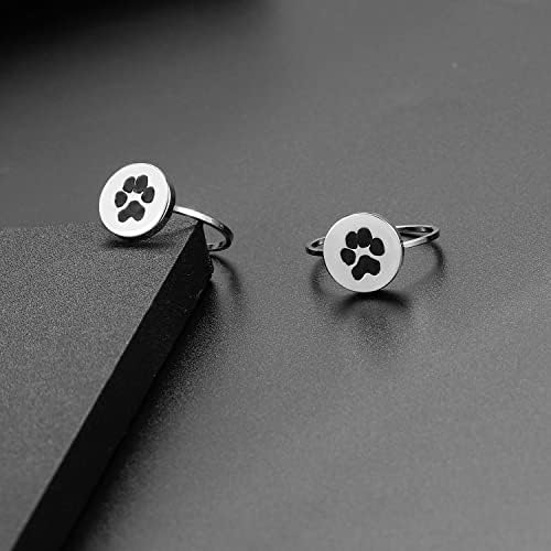 Colar de impressão personalizada de cão de Loyjoy Colar de estimação em memória de cães Pet Memorial Jewelry Memorial Jewelry Ring Pet - Aço - 8
