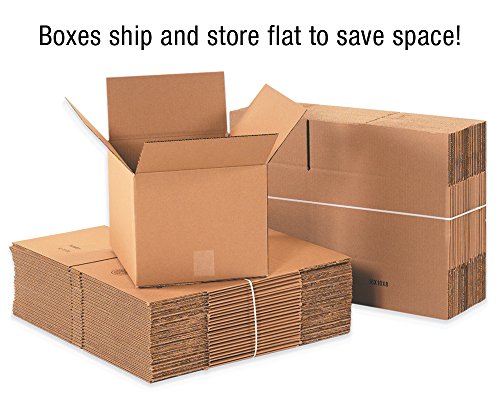Lógica de fita 16 x 13 x 13 caixas de papelão corrugadas, média de 16 l x 13 W x 13 , pacote de 25 | envio, embalagem, movimentação, caixa de armazenamento para casa ou negócio, fortes caixas de atacado em massa