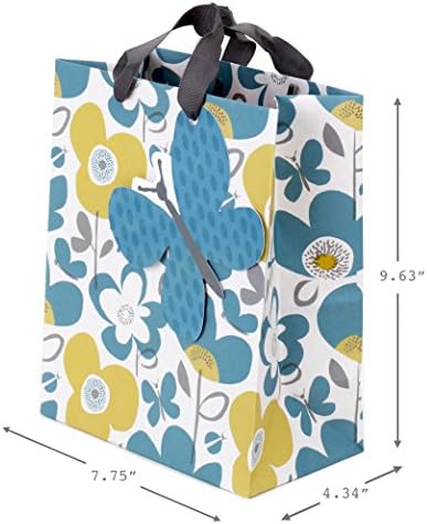 Saco de presente médio da Hallmark 9 com papel de seda para aniversários, chuveiros de noiva, chuveiros de bebê, Páscoa, dia