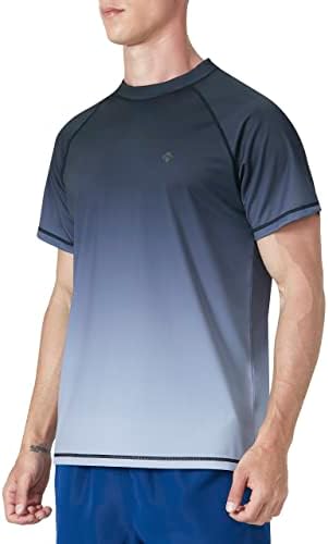 Camisas de natação de manga curta masculinas Guarda Rash UPF50 Proteção solar camisetas de pesca de praia rápida seca