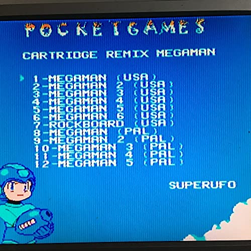 Samrad Megaman1-6 Rockman1-6 73in1 NTSC & PAL Jogos, inglês e japonês 72 Pins Cartucho de jogo para shell de substituição NES, manga