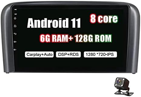 PLOKM 9 polegadas de tela sensível ao toque de 9 polegadas Rádio Android Din Din Séreo Bluetooth para Volvo S80 1998-2006 Suporte