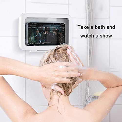 Titular de telefone de chuveiro parede pendurada capa de telefone de montagem à prova d'água 360 ° Banheiro sem