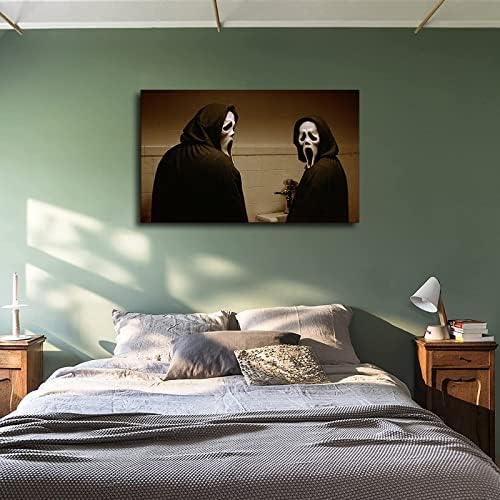 Arte do banheiro do filme Scream - Ghostface - Halloween, Horror Movie Poster Canvas Pintura Cartazes de Criatividade